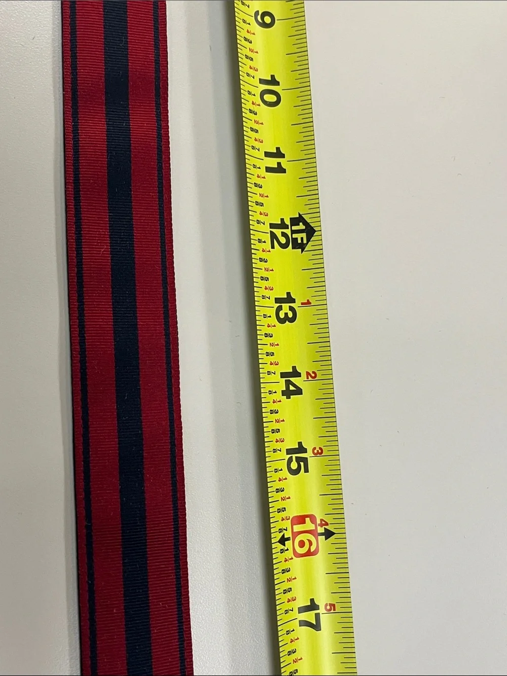 Polo Ralph Lauren Red & Navy Striped Fabric Belt w/ Leather Tab reversible